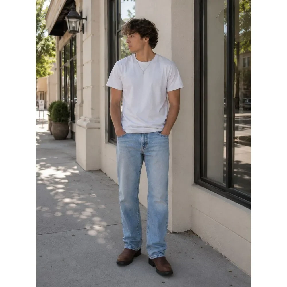 Wrangler Relaxed Fit Light Wash Jeans 40x30 Vintage Y2K